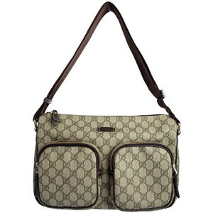 Gucci GG Plus monogram shoulder bag messenger crossbody bag Brown